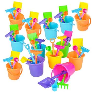 Imagem de ArtCreativity 4 PC Mini Beach Playsets - Set of 12 - Each Play Set includes 1 Sand Bucket, 1 Shovel, 1 Rake, and 1 Scoop - Birthday Treats for Boys and Girls Party Favors for Kids and Toddlers