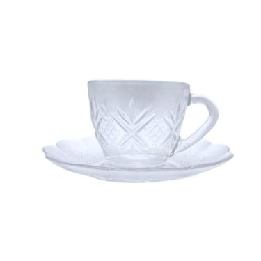 Imagem de Jogo Xícaras para Chá Pine Vidro Lapidada 200ml 6un Rio de Wincy