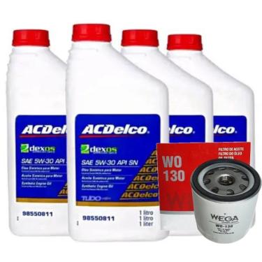 Imagem de Óleo Automotivo Acdelco sae 5w30 api sn - Sintétic 4L de Óleo + Filtro wega