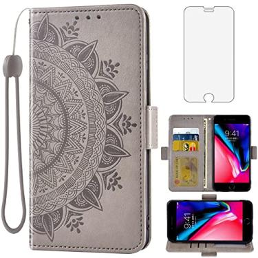 Imagem de Asuwish Compatível com iPhone 7 Plus, 8 Plus, 7/8 Plus, protetor de tela de vidro temperado, porta-cartões, alça de pulso, capa de celular para celular i Phone7s 7s + 7+ 8s 8+ Phones8 7p 8p masculino