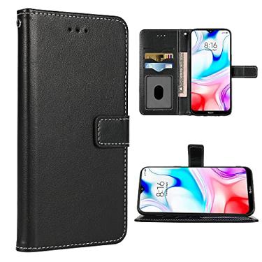 Imagem de FDCWTSH Compatível com Xiaomi Redmi 8A Redme 8 capa carteira alça de pulso couro flip capa suporte suporte celular Folio bolsa capas de telefone para Xiami Xiomis Xiome Redmi8A A8 Redmi8 preto