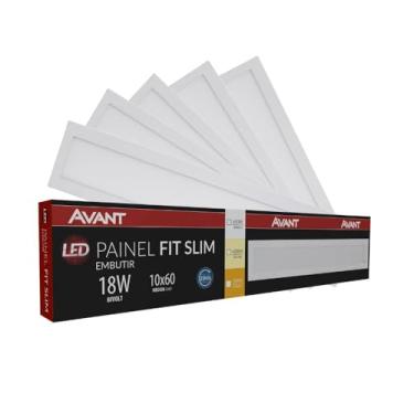 Imagem de Painel Led Avant Retangular 18w 10x60cm Embutir 6500k 5 Un.