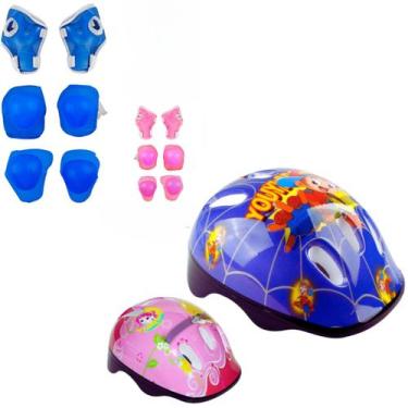 Imagem de Conjunto de Segurança Infantil Capacete e Kit para Bicicleta e Skate P