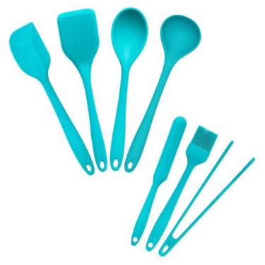Imagem de Kit de utensílios de silicone verde oikos  7 peças, VERDE, U