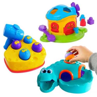 Imagem de 3 Brinquedos Infantil Didático Cogumelo Rata Tuff Croco Ball - JxP Bri