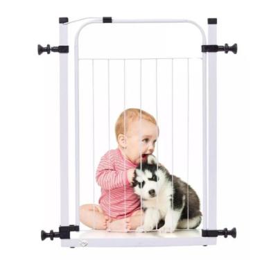 Imagem de Grade Portão De Proteção Para Pet Cães Bebes Porta 70/84cm Cozinha Gou