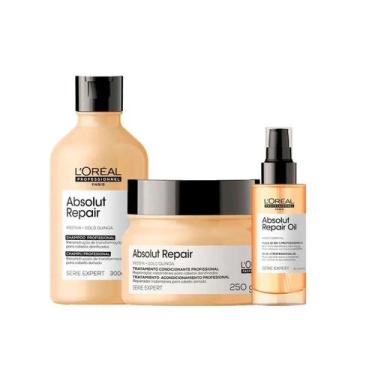 Imagem de Kit LOréal Absolut Repair Shampoo 300ml + Máscara 250g + Óleo 10-in1 9
