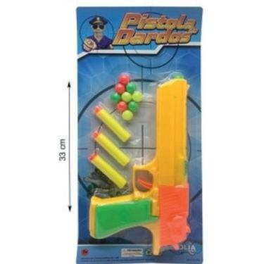 Imagem de Arminha de Brinquedo Lança Dardos Plástica Brinquedo Policial - FOLIA