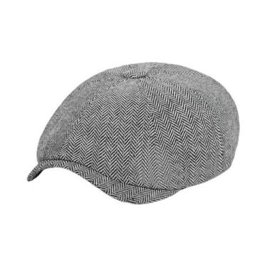 Imagem de Boné Masculino Retrô - Estilo Espinha de Peixe - Boina para Outono/Inv