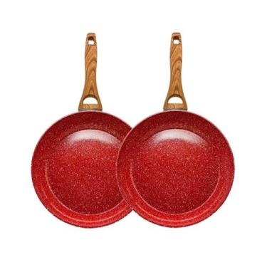 Imagem de Kit 2 Frigideiras Nano Cerâmica Marmorizada Sem Óleo 22Cm - Duralar