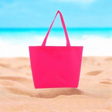 Imagem de Bolsa Sacola Moda Praia Academia Varias Cores - MV, Rosa