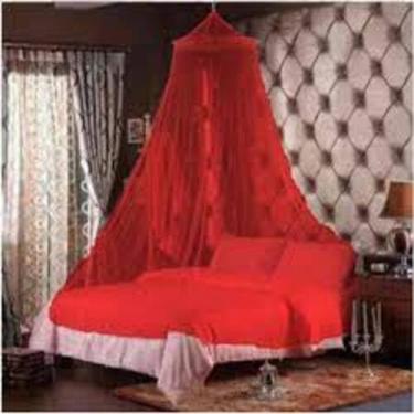 Imagem de Mosquiteiro filó renda simples serve para cama de casal e Solteiro.