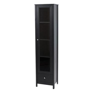 Imagem de Cristaleira 1 Porta Vidro 1 Gaveta 180x43 cm E962 Preto Dtall - Milani
