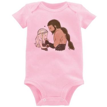 Imagem de Body Bebê Khal Drogo e Daenerys Targaryen - Foca na Moda, Rosa bebê, G