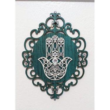 Imagem de Placa Decorativa Mão De Deus Hansa de Parede Mdf Proteção Fátima - MAN