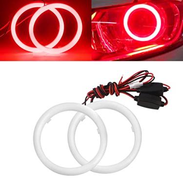 Imagem de Qasim 1 par de lâmpadas LED 90 mm 60 SMD COB LED Angel Eyes Halo Ring com tampa de plástico de algodão vermelha 9-30V CC