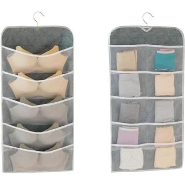 Imagem de Organizador de Roupas Intimas de Pendurar Para Armário com Bolsos de M