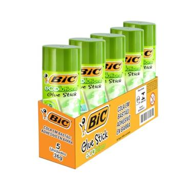 Imagem de Cola Bastão Ecolutions Glue Stick, BIC, 886639, Transparente, 36 g, pacote de 5