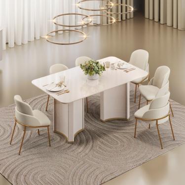 Imagem de Mesa de Jantar 180cm  Liz DJ Móveis - Off White