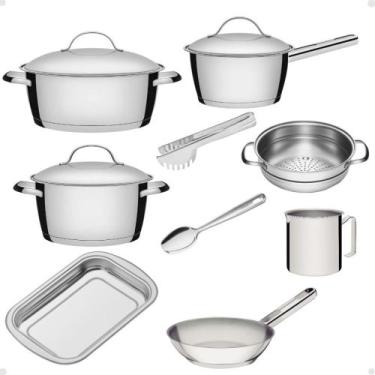 Imagem de Jogo de Panelas Tramontina Allegra Com Pegador e Colher 9Pçs