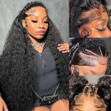 Imagem de Perucas frontais de renda Simeider Deep Wave 30" Cabelo humano com 200