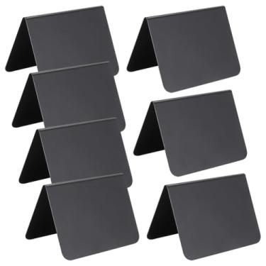 Imagem de GSHLLO 12 peças, 10 x 7,6 cm, mini placa preta para exibição de alimentos, etiquetas para mesa de casamento, quadro-negro, placas, placas, placa de giz, placa de padaria, placa de mesa para buffet