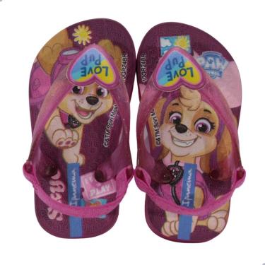Imagem de Chinelo Bebe Ipanema Patrulha Canina Rosa Médio com Glitter