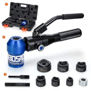 Imagem de IBOSAD Kit de furador hidráulico com furador de conduíte elétrico de 1/2 a 2 polegadas, kit de ferramentas KO perfurador de folha de metal
