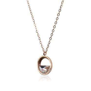 Imagem de VIEWLAP Colar de aço cirúrgico com pingente de zircônia cúbica meia lua e onda do oceano colar hipoalergênico de aço inoxidável para mulheres e meninas, Prateado (silver925), Sem Pedra Preciosa