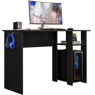 Imagem de Mesa Gamer Slim PLLA - Peternella, Preto Fosco Texturizado