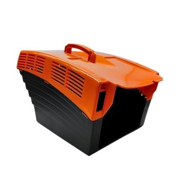 Imagem de Cesto Coletor Rígido 18l Tramontina para Cortador de Grama Ce35p Preto/laranja