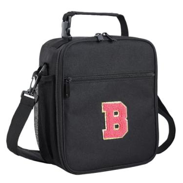 Imagem de ELEFOCUS Lancheira com isolamento inicial para trabalho feminino/masculino, lancheira personalizada com monograma com alça de ombro ajustável para adolescentes adultos/preparativos, presente de