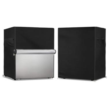 Imagem de Dalema Capa Para Refrigerador Externo, 600D, Resistente, 100% À Prova D'Água, Freezer Vertical, Externo Vertical. A Parte Frontal Pode Ser Enrolada Com Zíperes. (Preto, 50,8 Cm De Largura X Profundi