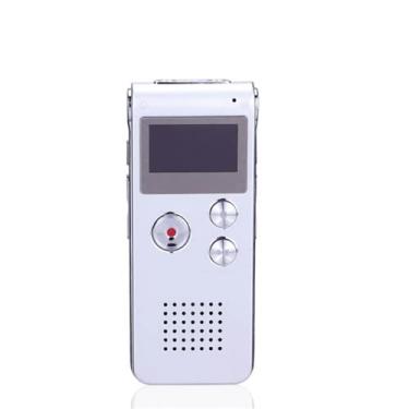 Imagem de EBIEFLY Mini Gravador De Áudio Digital Espião 16G Ativado Por Voz, Ditafone, Tocador Mp3, Presente, Carregador Usb Portátil (Prata)