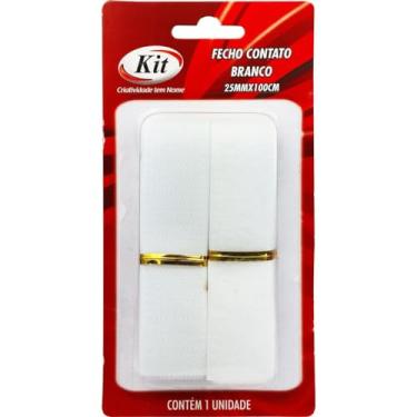 Imagem de Fecho Contato, Kit, 25mmx100cm, Branco