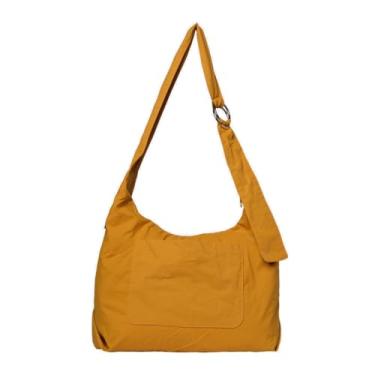 Imagem de Thread Wallets Bolsa folgada para mulheres e homens - Bolsa tiracolo crescente com alça ajustável e bolso com zíper, não estruturada e dobrável, Goldie, Regular