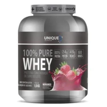 Imagem de 100 Pure Whey Sabor Morango 1800g Unique Nutrition