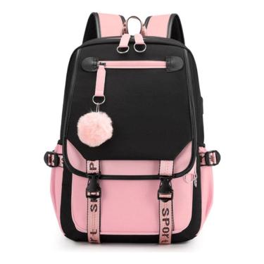 Imagem de Mochila fofa coreana Youth Fashion USB com porta USB