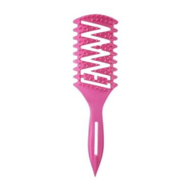 Imagem de FashionCha Escova Grande para Modelar Cabelos, Pente Massageador Multiuso, Escova para Cabelos Lisos E Longos, Todos Os Tipos de Cabelo Feminino, Rosa Vermelha