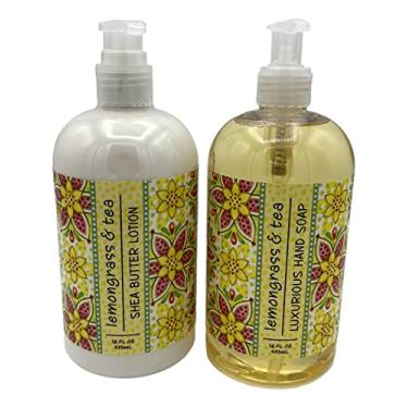 Imagem de Greenwich Bay Trading Company Co, Capim-Limão E Chá, Sabonete Líquido Para As Mãos Com Loção De Manteiga Karité, 473 Ml Cada