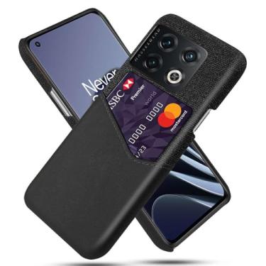 Imagem de Capa para Oneplus 10 PRO,Tela e tampa de couro PU,Antideslizante,360°cobertura completa à prova de choque com 1 slot de cartão atrás,Prevenção de queda-Black