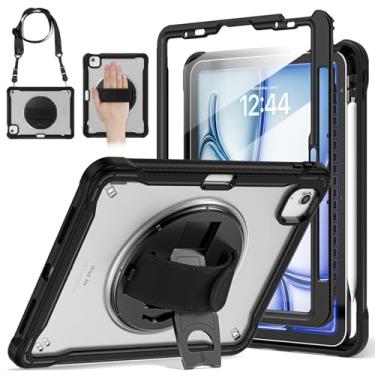 Imagem de BRAECNstock Capa para iPad Air de 11 polegadas M3/M2 (2025/2024) e Air 5ª/4ª geração 10,9 polegadas e Pro 11 polegadas 4ª/3ª/2ª/1ª (22/21/20/18) Capa com suporte para lápis, protetor de tela, suporte