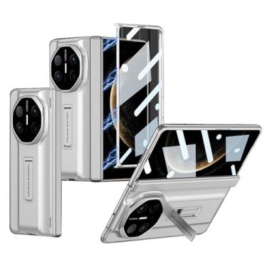 Imagem de POYUFRG Capa fina para Huawei Mate X6, capa fosca de PC empresarial de luxo com suporte capa de proteção de lente com dobradiça tudo incluído, branca, Mate X6