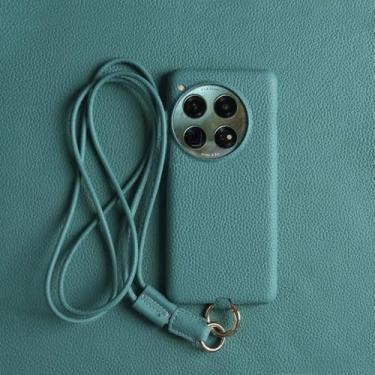 Imagem de Capa de couro de luxo para OnePlus 13 12 10Pro 11R 9Pro 10T 12R com alça transversal e cordão, azul, para OnePlus 9 Pro