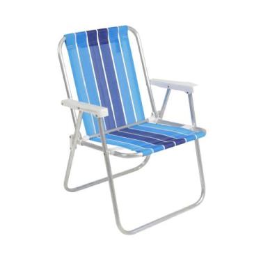 Imagem de Cadeira de Praia Dobrável Alta de Alumínio Até 110kg Bel Fix Cor Sorti