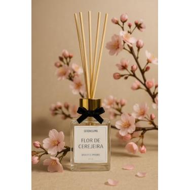 Imagem de Difusor de Ambiente com Varetas 100ml + Saquinho de Algodão | Aromatizador Premium (Premium Flor de Cereijeira)