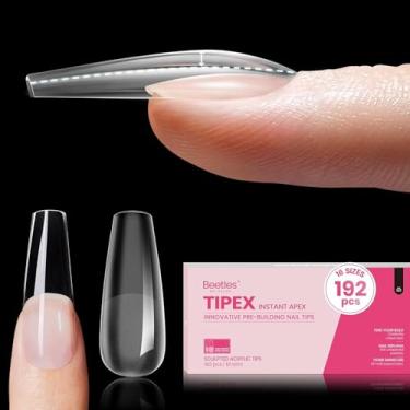 Imagem de beetles Gel Polish Pontas De Unha Instantâneas Tipex Apex, 192 Peças, Pré-Gravadas, Caixão Longo, Unhas Acrílico Grossas, Cobertura Total Forte, Extensão Falsa, Construção Pressão Para Planas