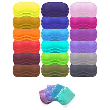 Imagem de Máscara para dormir, pacote com 36 máscaras de dormir PorsMing, capa para os olhos, jogos de construção de equipe, almofada de nariz e alça ajustável para mulheres, homens, crianças, 4 camadas de cores (18 cores, 36 peças)