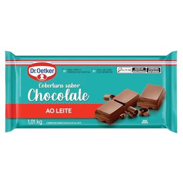 Imagem de Dr. Oetker Cobertura em Barra Sabor Chocolate Ao Leite, Para Recheio e Cobertura de Bolos, Tortas, Pão de Mel, Doces e Sobremesas, Basta Derreter, 1kg
