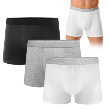 Imagem de FORVEVO Roupa íntima masculina para incontinência, cueca boxer preta com almofadas protetoras, lavável, reutilizável, à prova de vazamento, absorção pesada, Multicolorido01, XG